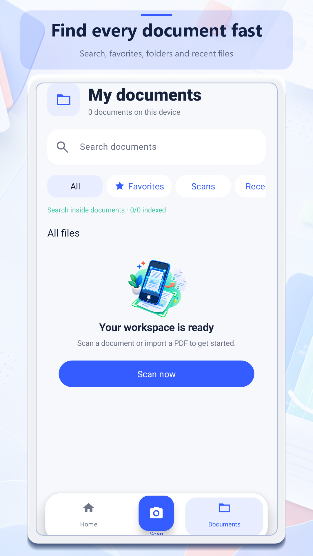 Local document library screen